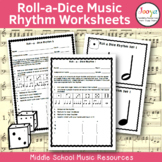 Music Rhythm Worksheets- Roll a Dice