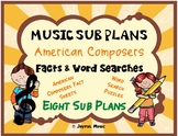 Distance Learning MUSIC SUB PLANS for AMERICAN Composers F
