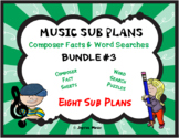 Distance Learning MUSIC SUB PLANS for Composers Facts & Wo