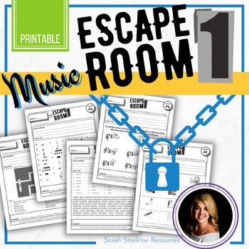 Preview of MUSIC SUB PLANS for the Non-Music Substitute | Escape Room ONE