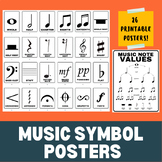 MUSIC SYMBOLS  // PRINTABLE // + FREE MUSIC VALUES POSTER