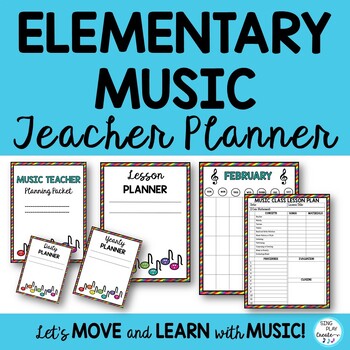 Preview of Music Teacher Basic Planner for Lessons, Concerts,Day-Week-Quarter-Year-Editable