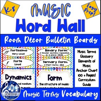 Preview of MUSIC TERM Elements of Music Bulletin Board Word Wall Room Decor Anchor Chart