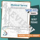 MUSIC TERMS Word Search Puzzle Activity Vocabulary Workshe