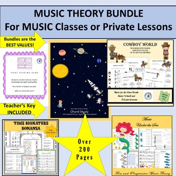 Preview of MUSIC THEORY BUNDLE for Music Classes and Private Lessons