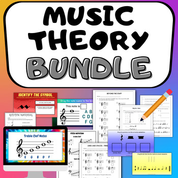 Preview of MUSIC THEORY BUNDLE  for middle school, high school, or upper elementary