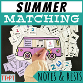 MUSIC THEORY PUZZLES: Summer Beach Rhythm Matching Game: N