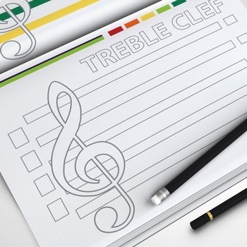 Preview of MUSIC: Musical Staff Exploration: Treble, Alto and Bass Clef Coloring Sheets