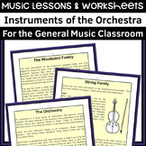 Instruments of the Orchestra Music Lessons and Worksheets