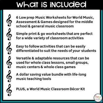 World Music Lessons and Worksheets Bundle by Jooya Teaching Resources