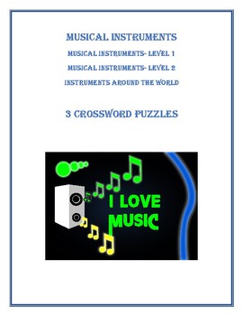 Preview of MUSICAL INSTRUMENTS - CROSSWORD PUZZLES