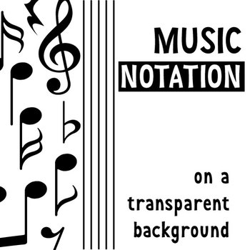 Preview of MUSICAL NOTATION ON A TRANSPARENT BACKGROUND