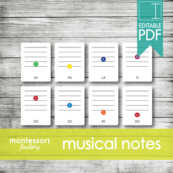 Preview of MUSICAL NOTES | MONTESSORI Printable Nomenclature Three Part Cards