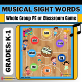 MUSICAL SIGHT WORDS Kindergarten PE Gym Classroom Reading 