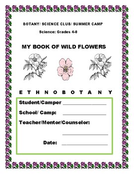 Preview of MY BOOK OF WILDFLOWERS:  GRADES 4-8, GARDEN CLUB, MG & SUMMER CAMP