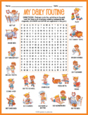 MY DAILY ROUTINE Word Search Puzzle Worksheet Activity