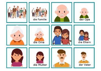 Preview of MY FAMILY MEMORY GAME GERMAN LANGUAGE