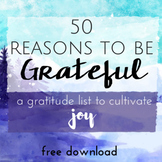 MY GRATITUDE LIST *A Positive Psychology Worksheet to Cultivate Joy *Freebie