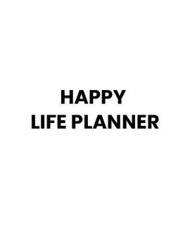 Preview of MY HAPPY LIFE PLANNER including different trackers and goals list and to do list