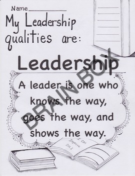 MY LEADERSHIP QUALITIES/VOCABULARY WORKSHEET by BRAIN BOX | TpT