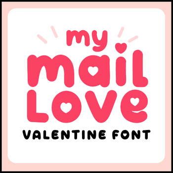 Preview of MY MAILLOVE | Bubble Letter Valentine's Day Handwriting font, Heart Cute