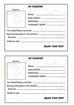 MY PASSPORT (IN ENGLISH) by Sandra Vilar | TPT