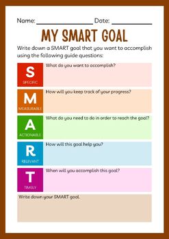 Preview of MY SMART GOAL Planner for student Customizable Word Template TPT NEW 2024