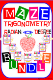 Maze - BUNDLE Trigonometry - Radians to and from Degrees