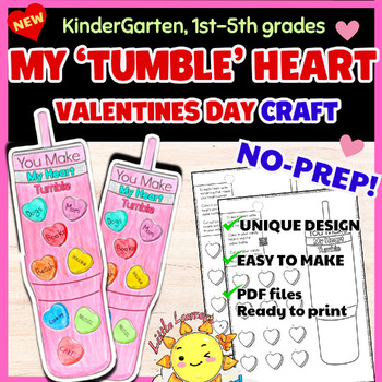 Preview of MY "TUMBLE" HEART No-Prep Craft|Valentine Day Activity|Love Kindness Art Project