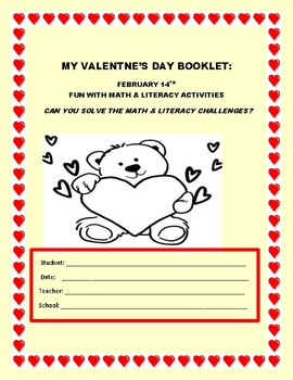 Preview of MY VALENTINE'S DAY BOOKLET OF MATH & LITERACY CHALLENGES