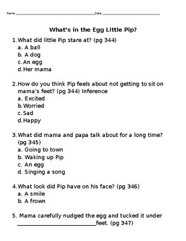 Preview of MY VIEW LITERACY-WHAT'S IN THE EGG, LITTLE PIP-TEST DISTANCE LEARNING grade 2