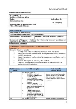 MYP-3_Statistics_Criterion-D by Mathematics MYP resources | TPT