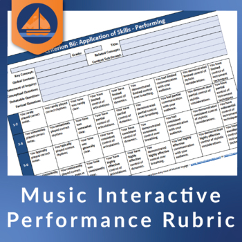 Preview of MYP Arts - Music Performance Rubric