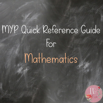 Preview of MYP Math Quick Reference Guide UPDATED 2020
