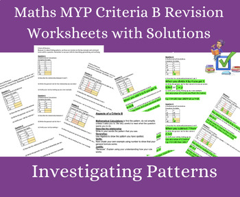 Preview of MYP Maths Criteria B Revision Booklet with Solutions