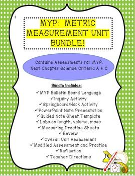 Preview of MYP:  Metric Measurement Unit Bundle!