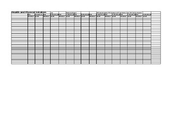 Preview of MYP- PE Attendance and Evaluation Sheet