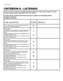 MYP Rubric - Language Acquisition - Capable