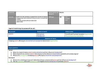 Preview of MYP  Science Year 5 (Grade 9/10) Unit Plan: Motion in Motion