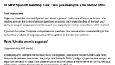 MYP Spanish Reading Task Criteria B "Mis pasatiempos y tie