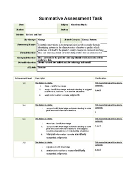 Preview of MYP criterion A year 4/5 Integrated unit Forces and Reactivity