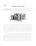 MYSTERIES of STONEHENGE 12 Multiple Choice Make Inferences