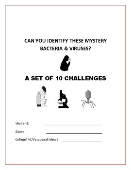 Preview of MYSTERY BACTERIA & VIRUSES: A SET OF 10 CHALLENGES/AP BIO, UNV, VOCATIONAL