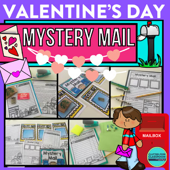 Preview of Valentines Day Activity ELA Reading Valentine Mailbox Mystery Inferencing Lesson
