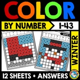 MYSTERY PICTURE WINTER MATH COLOR BY NUMBER ACTIVITY COLOR