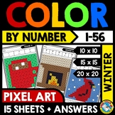 MYSTERY PICTURE WINTER MATH COLOR BY NUMBER PIXEL ART ACTI