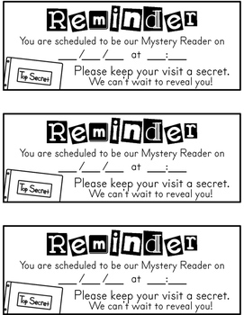 Mystery Reader Printables Parent Volunteer Mystery Reader Letter