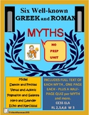 MYTHS - Six Greek and Roman Myths with Complete Text & Qui