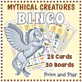 MYTHICAL CREATURES BINGO - 30 Game Boards and 28 Legendary