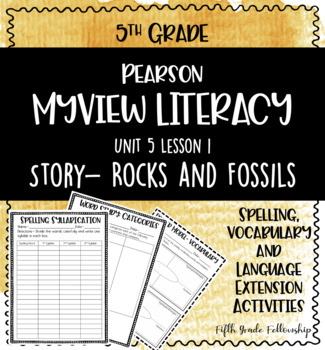 Preview of MYVIEW Literacy: U5W1 Rocks and Fossils- Supplemental Activities (5th)